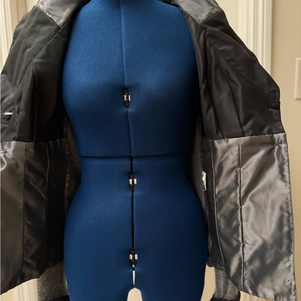 Chic Black And Gray Button Down Jacket With High … - image 5